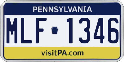 PA license plate MLF1346