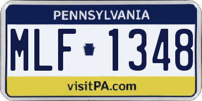 PA license plate MLF1348