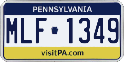 PA license plate MLF1349