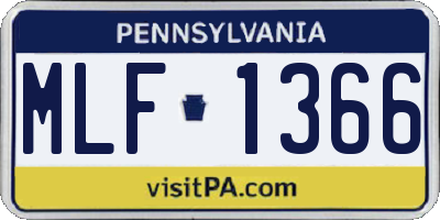 PA license plate MLF1366