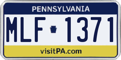 PA license plate MLF1371