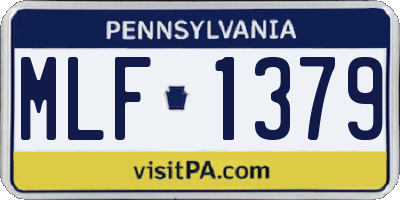 PA license plate MLF1379