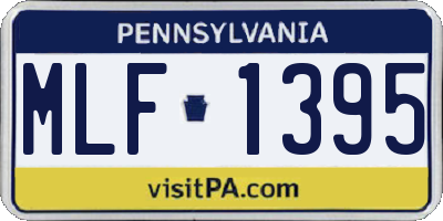 PA license plate MLF1395