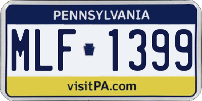PA license plate MLF1399