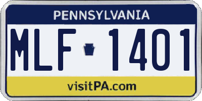 PA license plate MLF1401