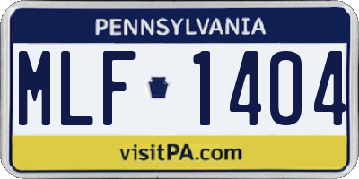 PA license plate MLF1404