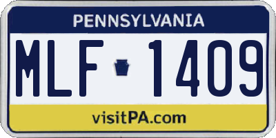 PA license plate MLF1409