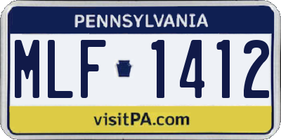 PA license plate MLF1412