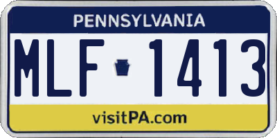PA license plate MLF1413