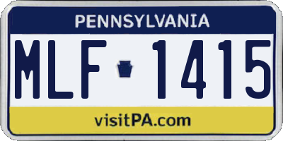 PA license plate MLF1415