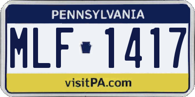 PA license plate MLF1417