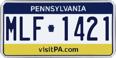PA license plate MLF1421