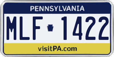 PA license plate MLF1422