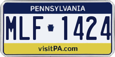 PA license plate MLF1424