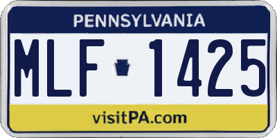PA license plate MLF1425