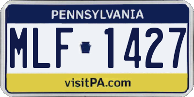 PA license plate MLF1427