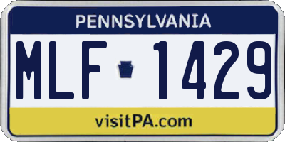 PA license plate MLF1429