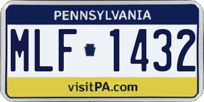 PA license plate MLF1432