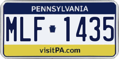 PA license plate MLF1435