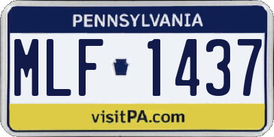 PA license plate MLF1437