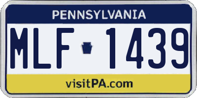 PA license plate MLF1439
