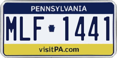 PA license plate MLF1441