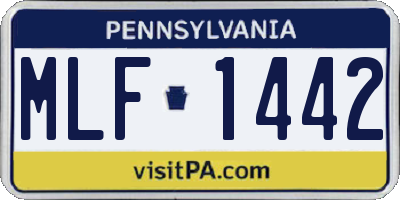 PA license plate MLF1442