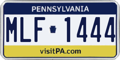 PA license plate MLF1444
