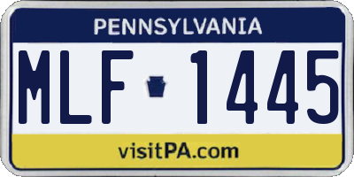 PA license plate MLF1445