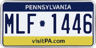 PA license plate MLF1446