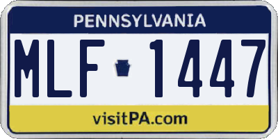 PA license plate MLF1447