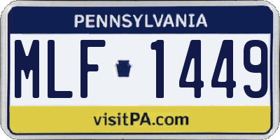 PA license plate MLF1449