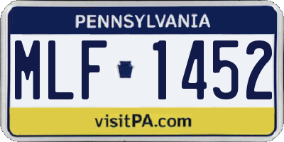 PA license plate MLF1452