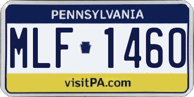 PA license plate MLF1460