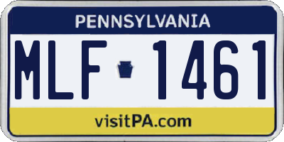 PA license plate MLF1461