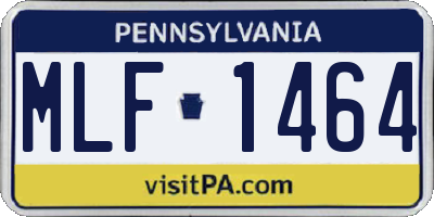 PA license plate MLF1464