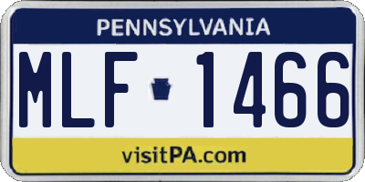 PA license plate MLF1466
