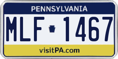 PA license plate MLF1467
