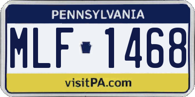 PA license plate MLF1468