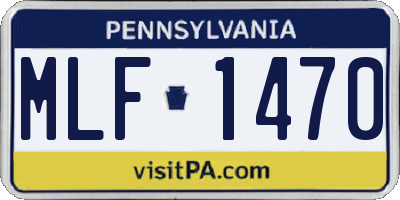 PA license plate MLF1470
