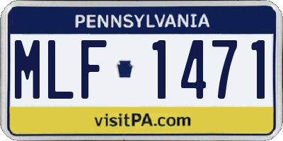 PA license plate MLF1471