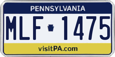 PA license plate MLF1475