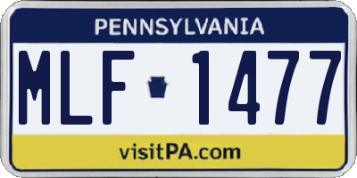 PA license plate MLF1477