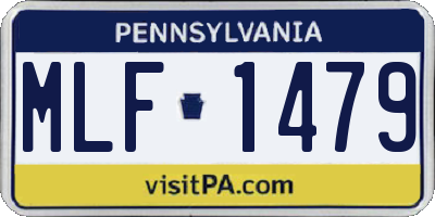 PA license plate MLF1479