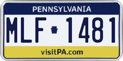 PA license plate MLF1481