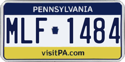 PA license plate MLF1484