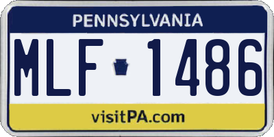 PA license plate MLF1486