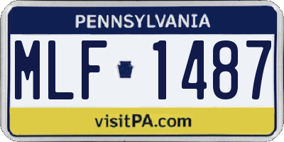 PA license plate MLF1487