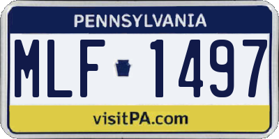 PA license plate MLF1497