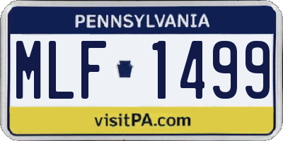 PA license plate MLF1499
